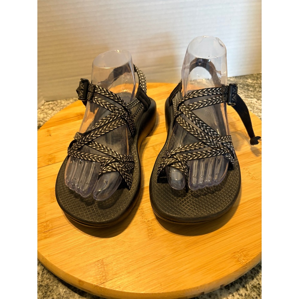 Chaco Z Cloud 2 Sandals Womens 7 Black White Geometric Strappy Athletic Hiking